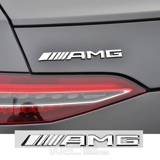 EMBLEME LOGO AUTOCOLLANT AMG CHROME POUR MERCEDES